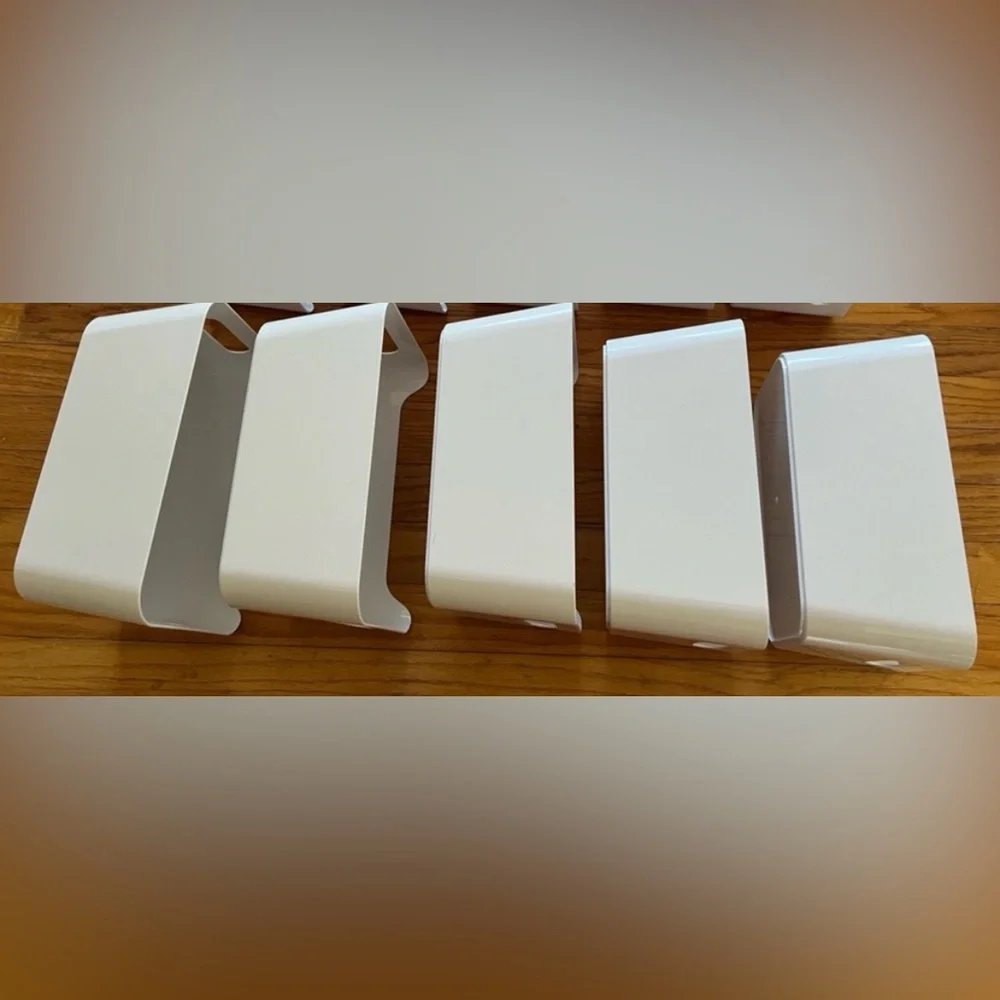 Set Of 5 Stackable White Storage Bins